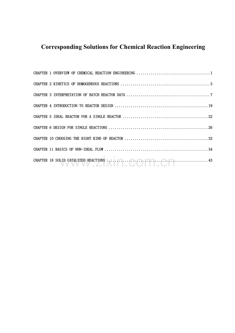 chemical-reaction-engineering-3ed-edition作者-octave-Levenspiel-课后习题答案.doc_第1页