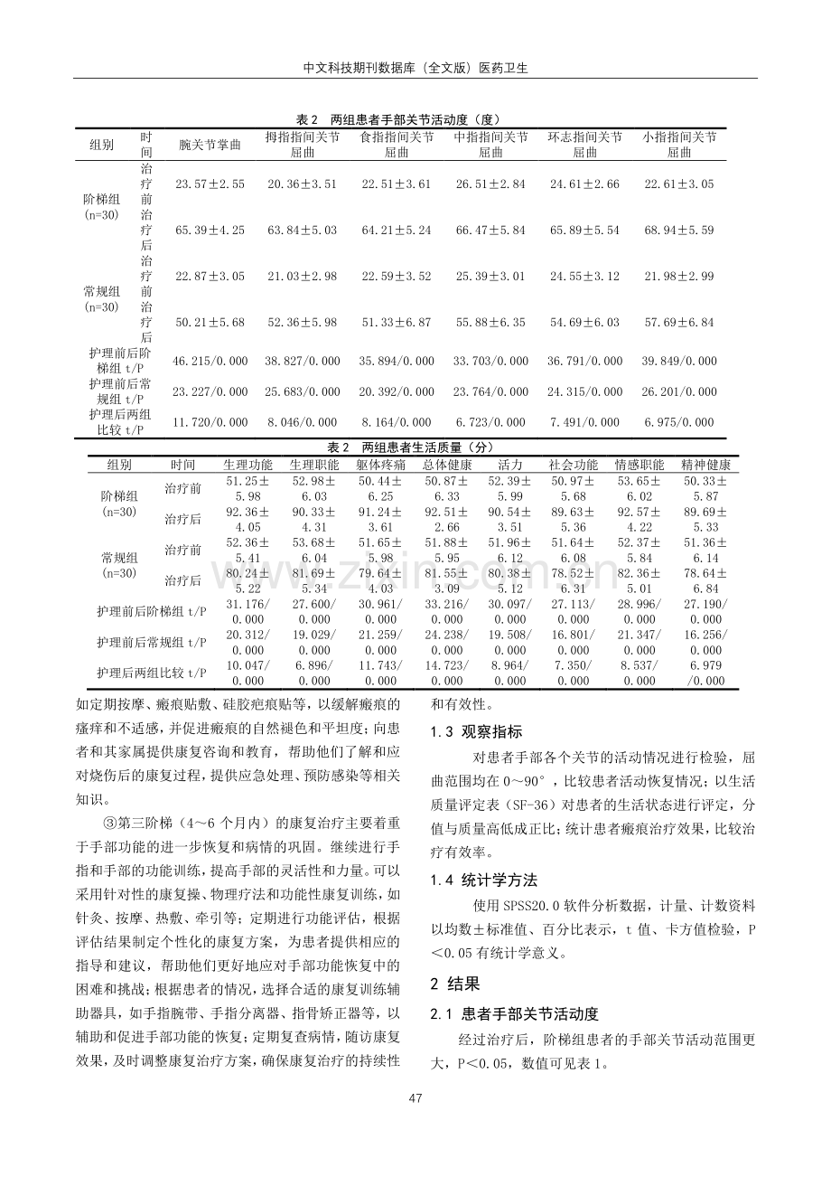 阶梯式康复治疗在手部深度烧伤患者的康复效果观察.pdf_第2页