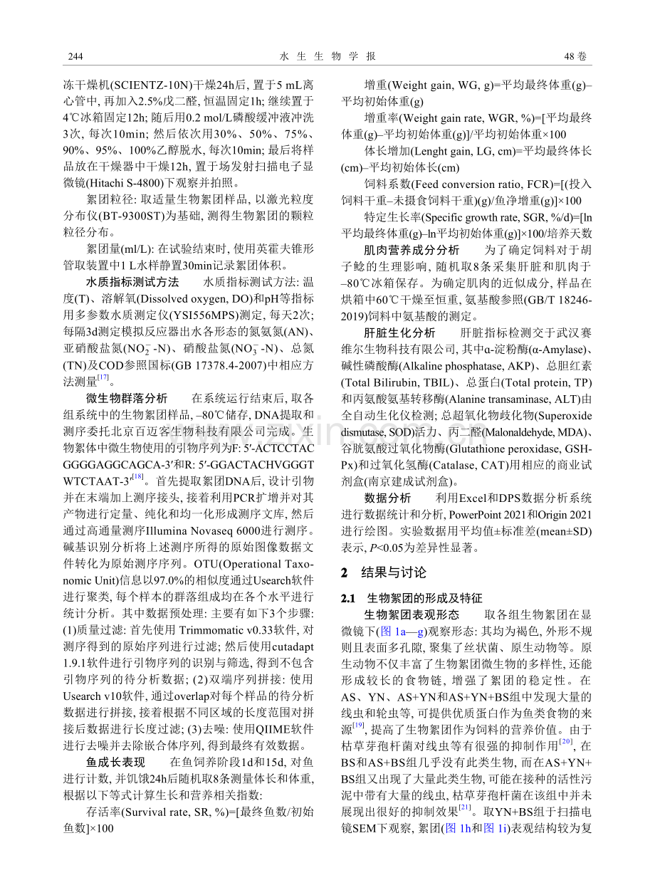 接种两株有益菌的生物絮团净水性能及饲料化潜力.pdf_第3页