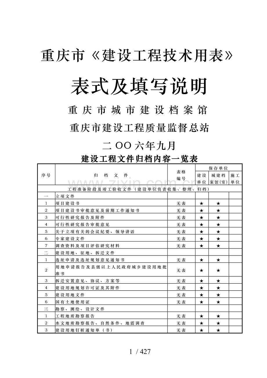 重庆市建筑工程用表(全).doc_第1页