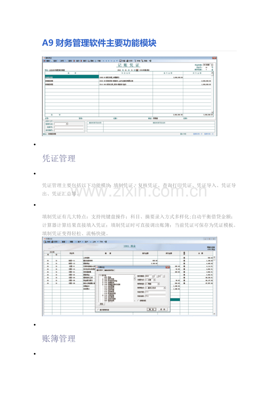 A9财务管理软件主要功能模块.doc_第1页