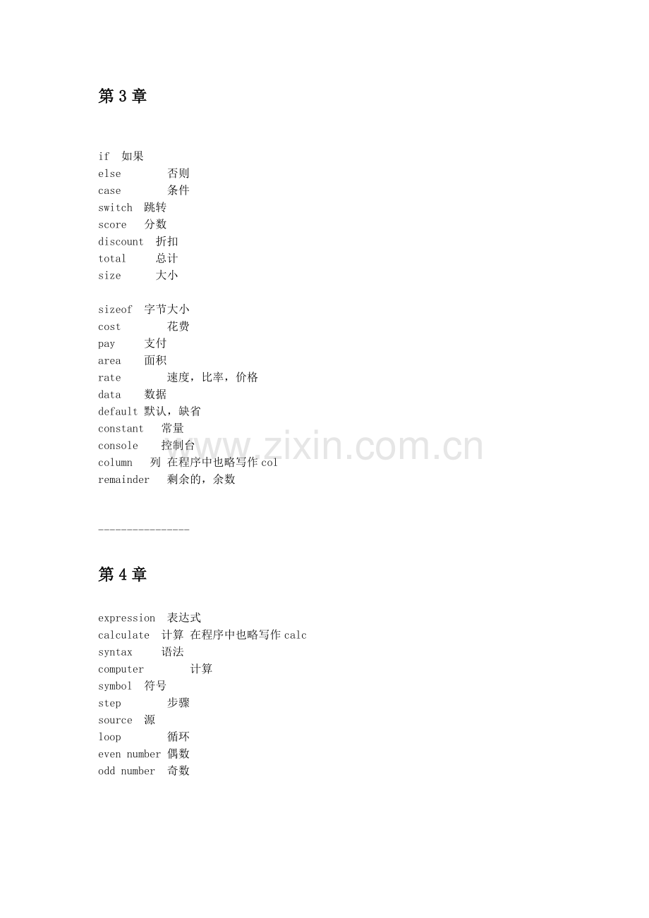 C语言常用词汇表.doc_第3页