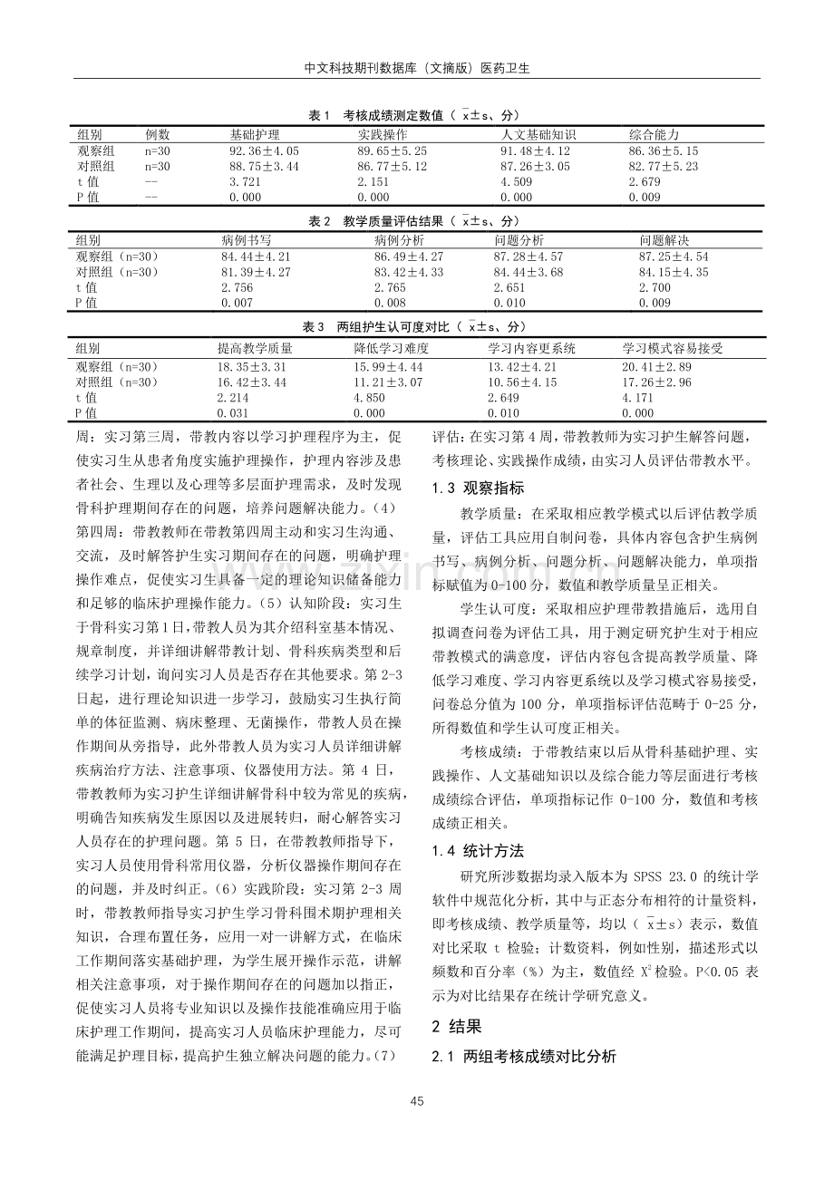 阶段式带教对骨科护理教学质量和学生认可度的影响研究.pdf_第2页