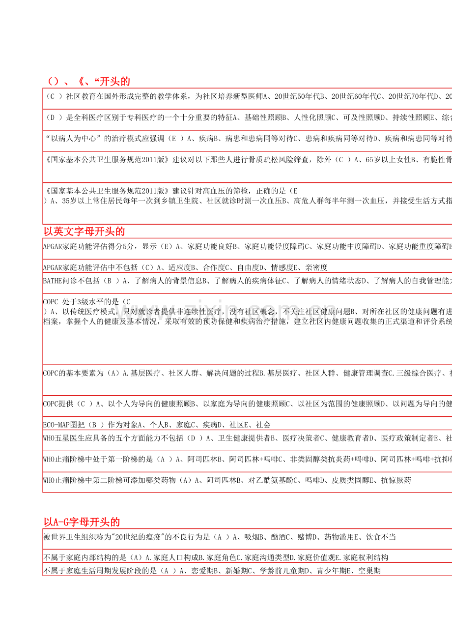 2018年山东继续医学教育《全科医学概论》答案.doc_第1页