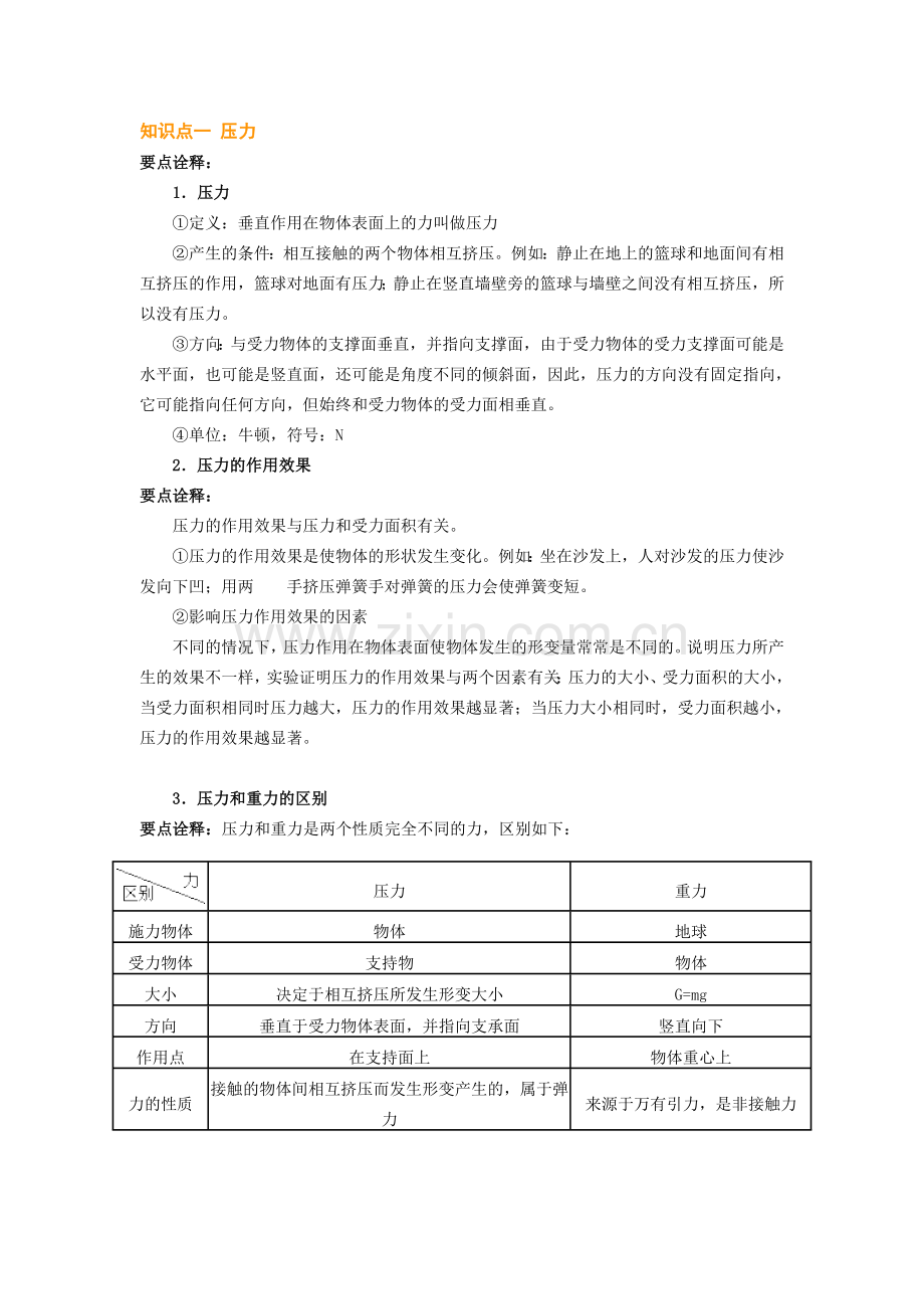 压力压强知识点.doc_第1页