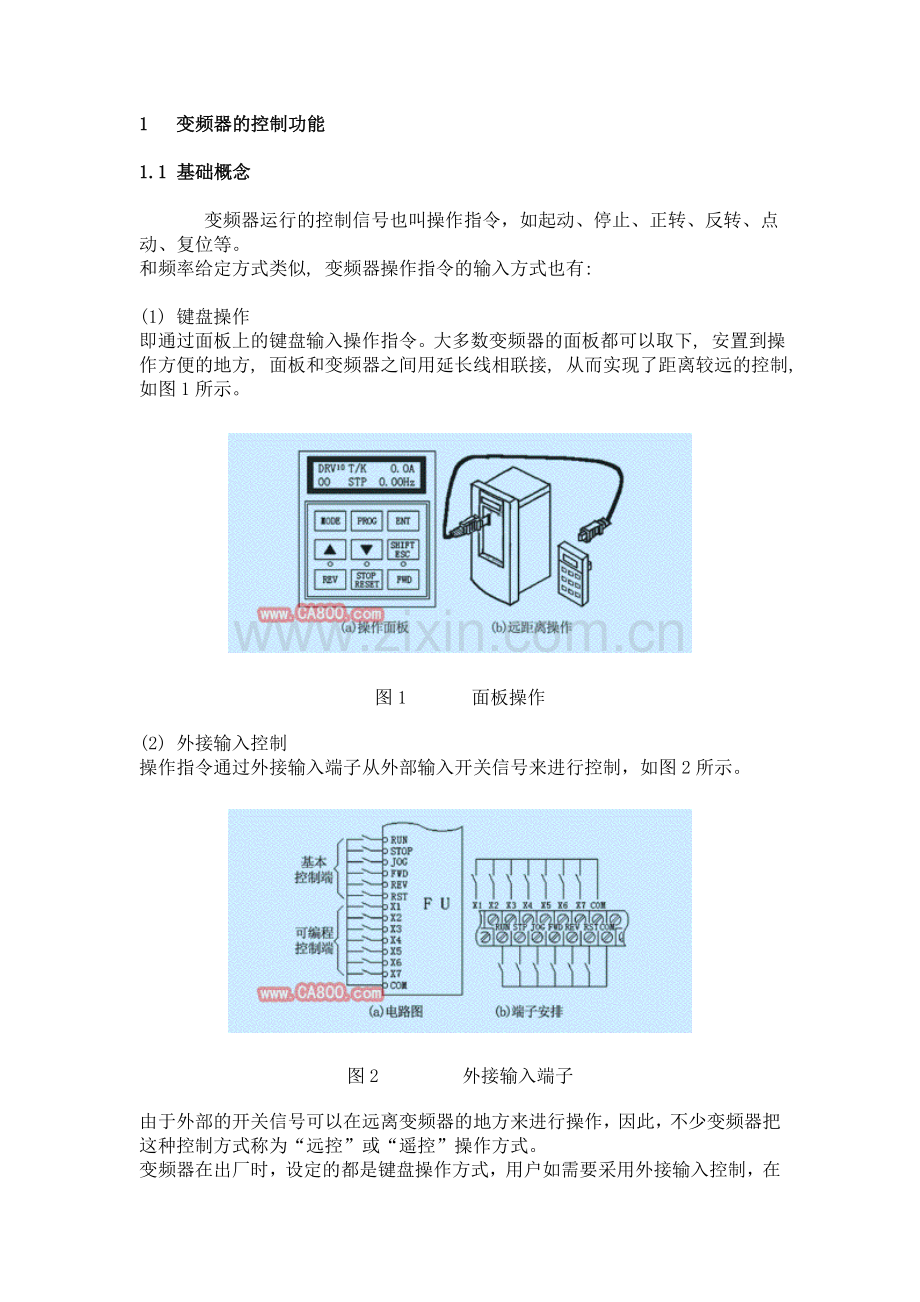 变频器的外接端子及其控制功能.doc_第1页