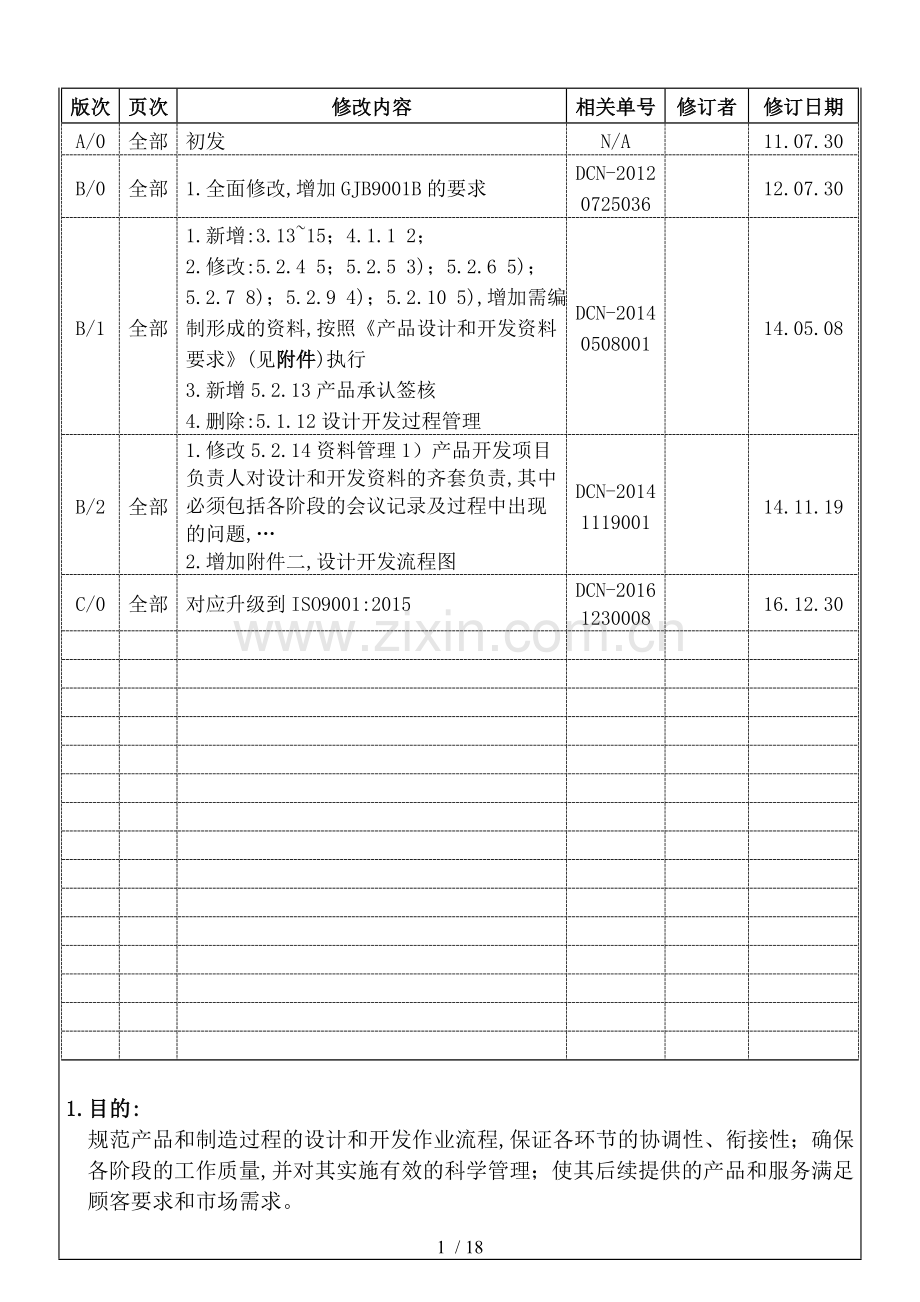 ISO-9001：2015-设计和开发控制程序C0(2016.12.30).doc_第2页