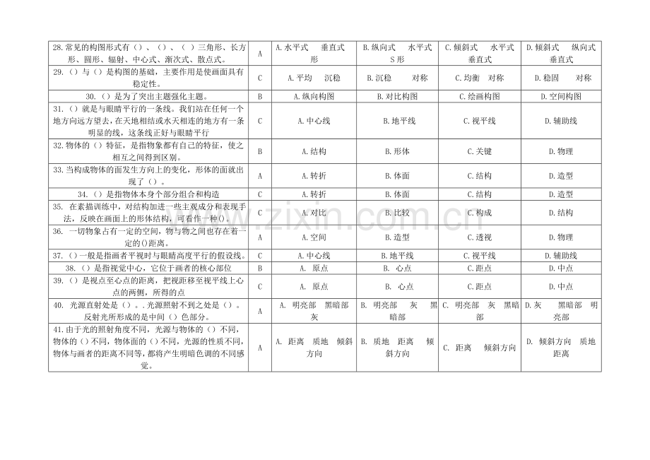 自考设计素描复习题.doc_第3页