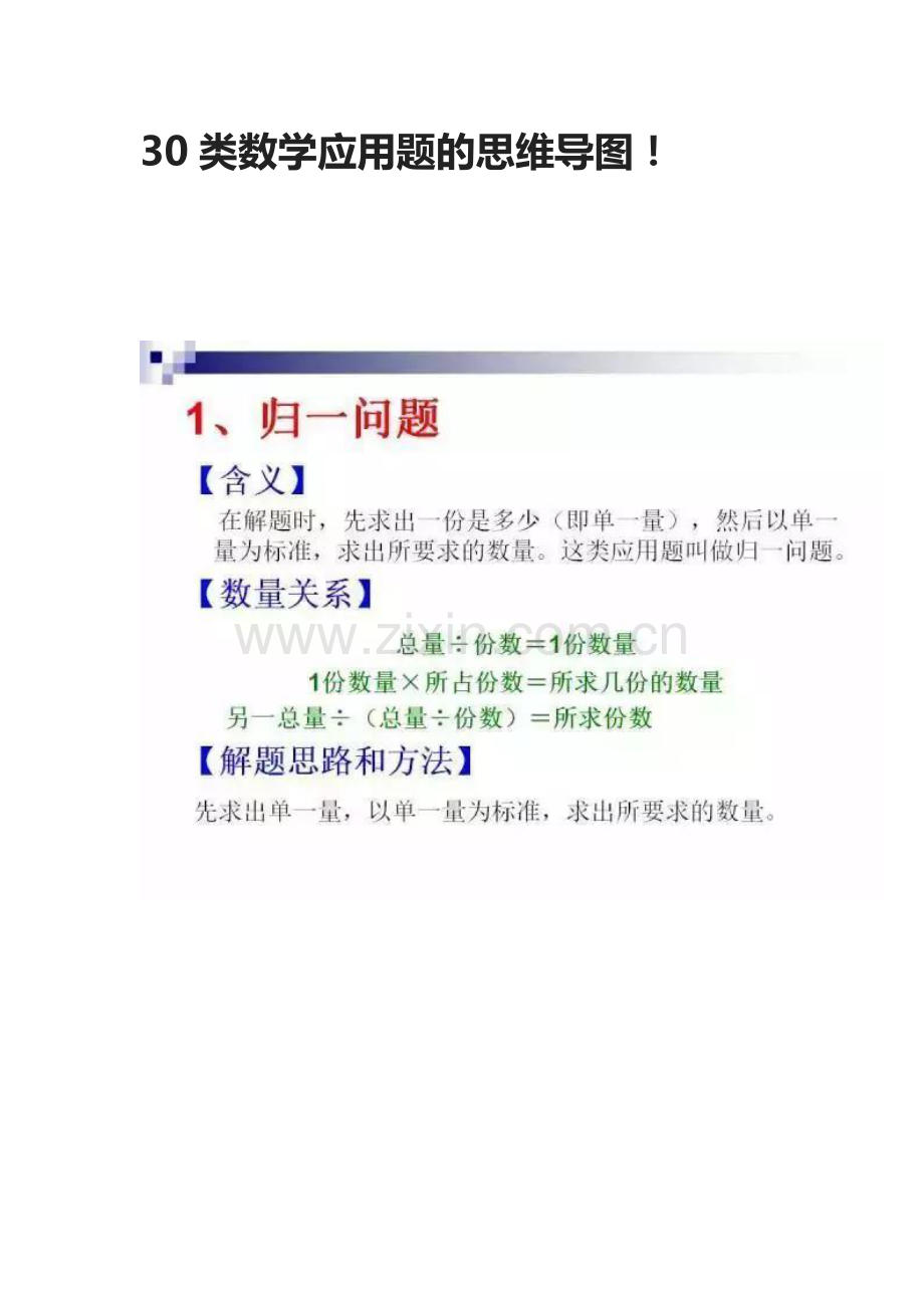 30类数学应用题的思维导图!.doc_第1页