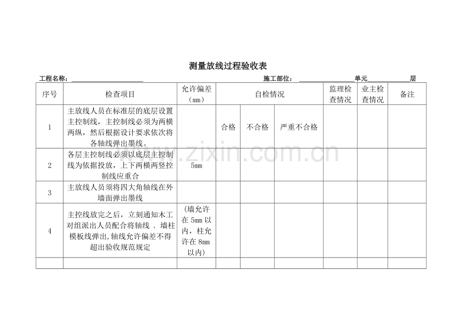 测量放线验收表.doc_第1页