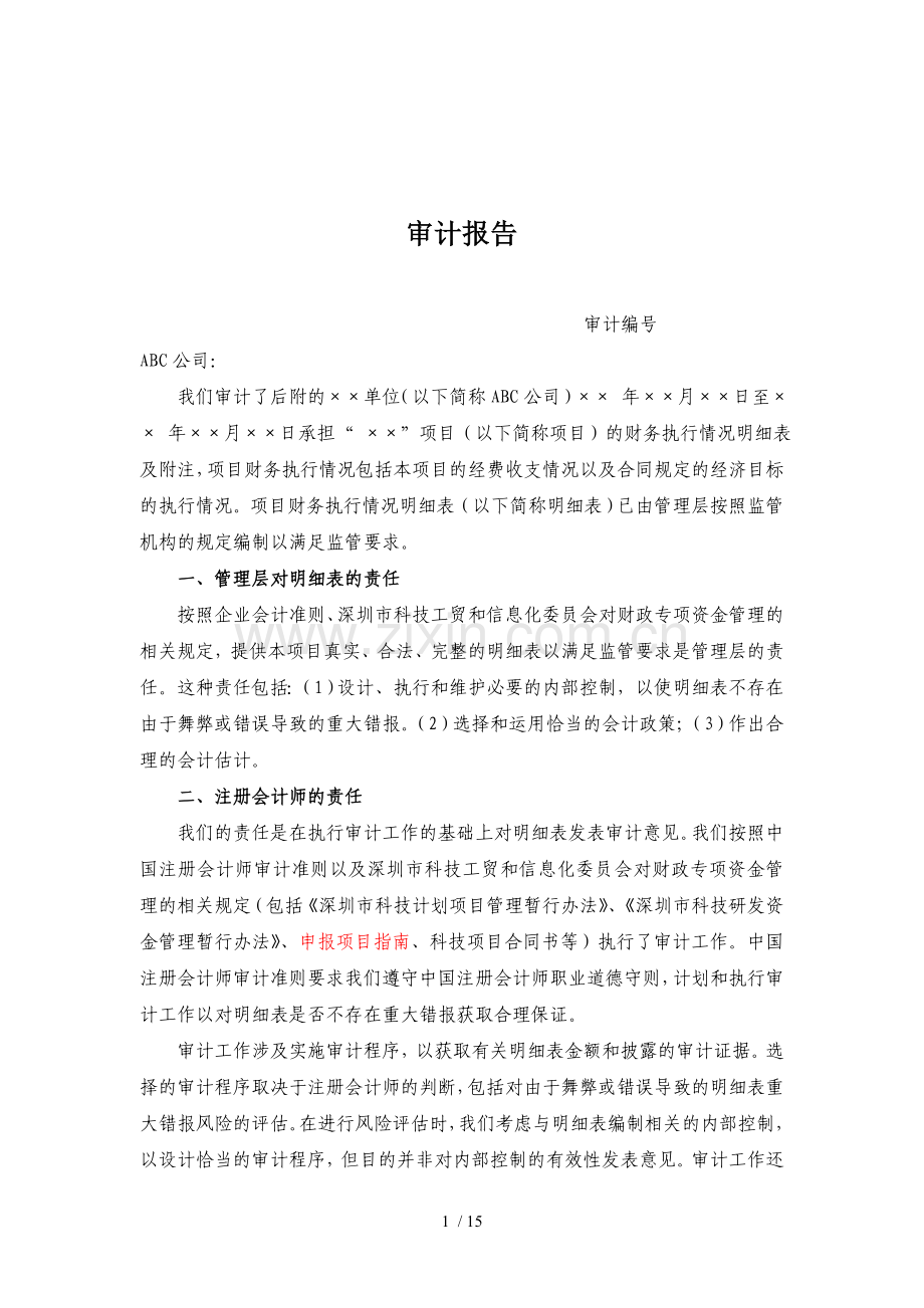 专项审计报告样本.doc_第2页