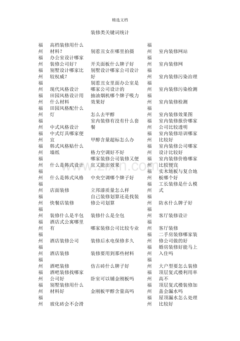 装修类-关键词.doc_第1页