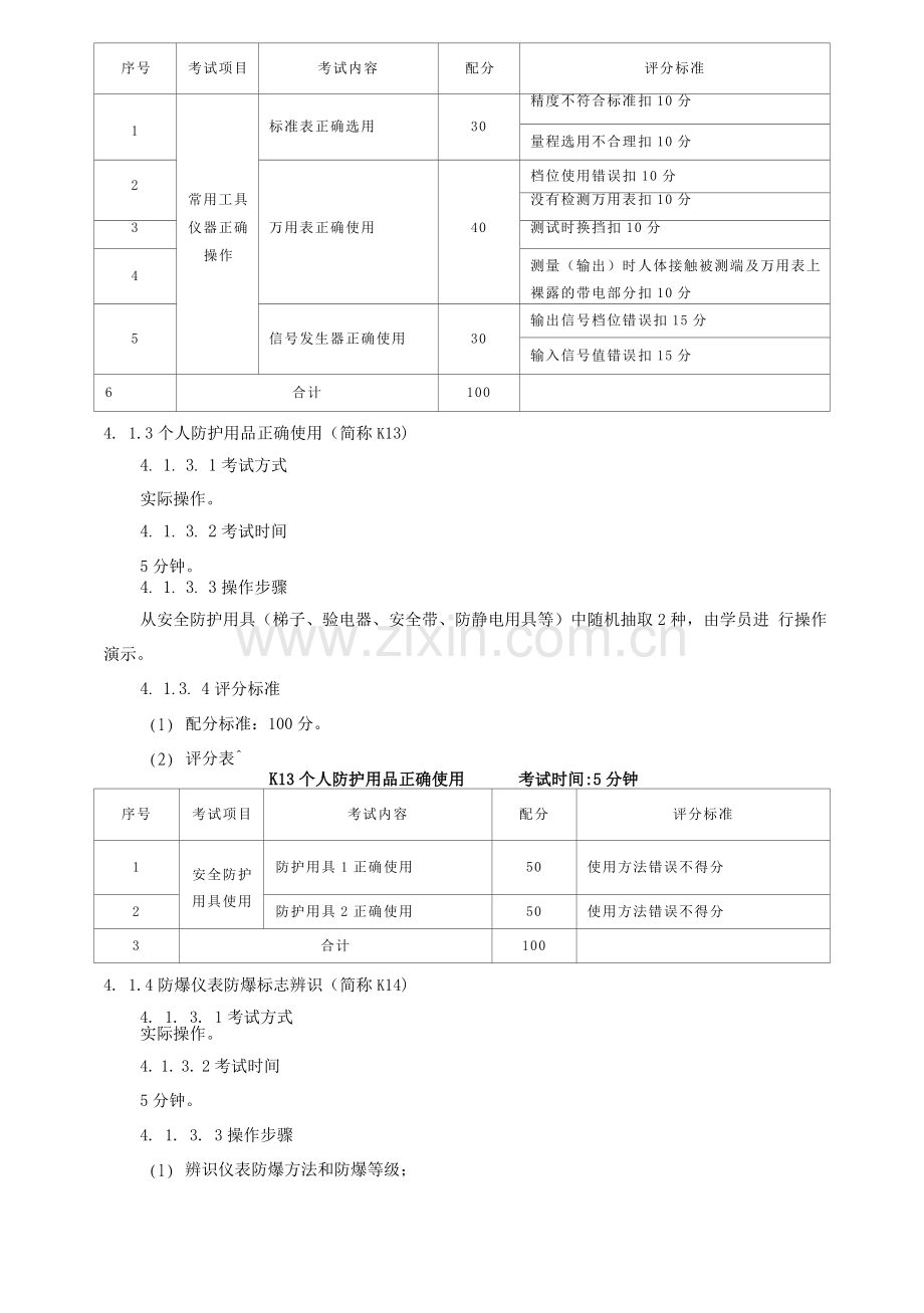 化工自动化控制仪表作业安全技术实际操作考试标准.doc_第3页