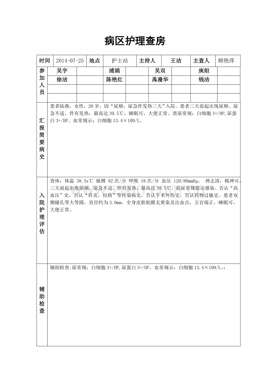 尿路感染护理查房.doc_第1页