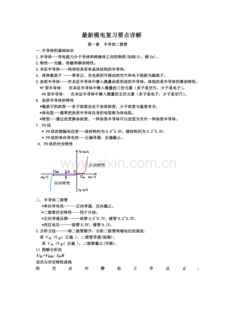 集美大学模电总结复习要点.doc_第1页