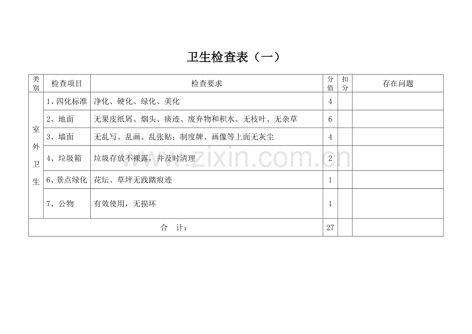 卫生检查标准.doc_第1页