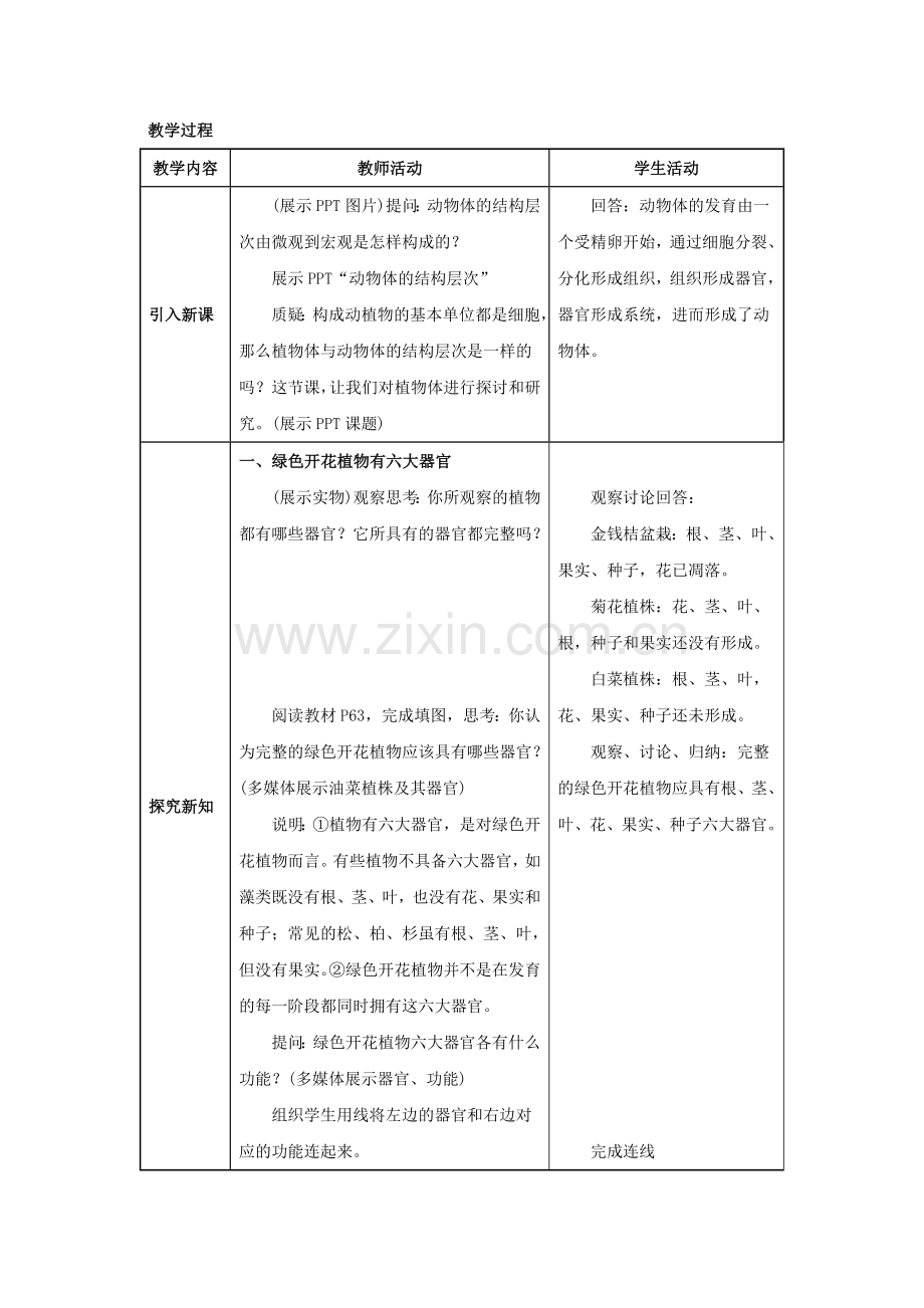 第二章第三节--植物体的结构层次(教案).doc_第3页