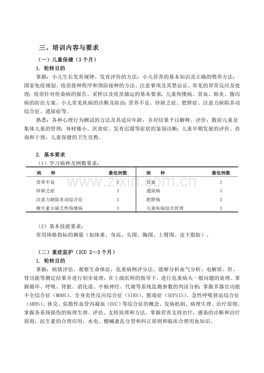 儿科住院医师规范化培训标准细则.doc_第2页