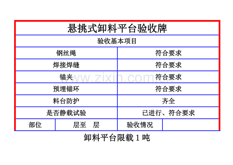 悬挑式卸料平台限载标志牌.doc_第2页