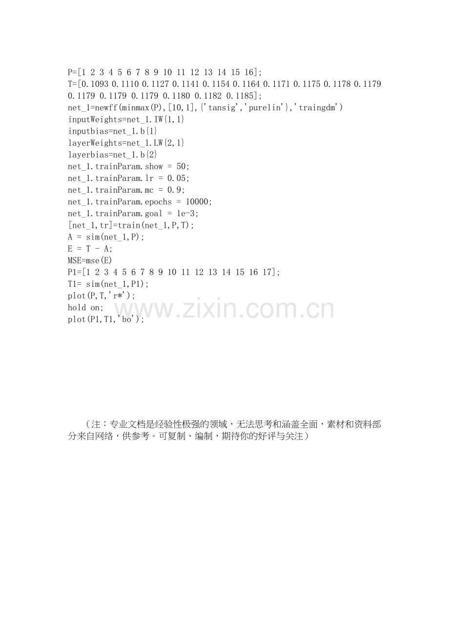 数学建模神经网络预测模型及程序.doc_第3页