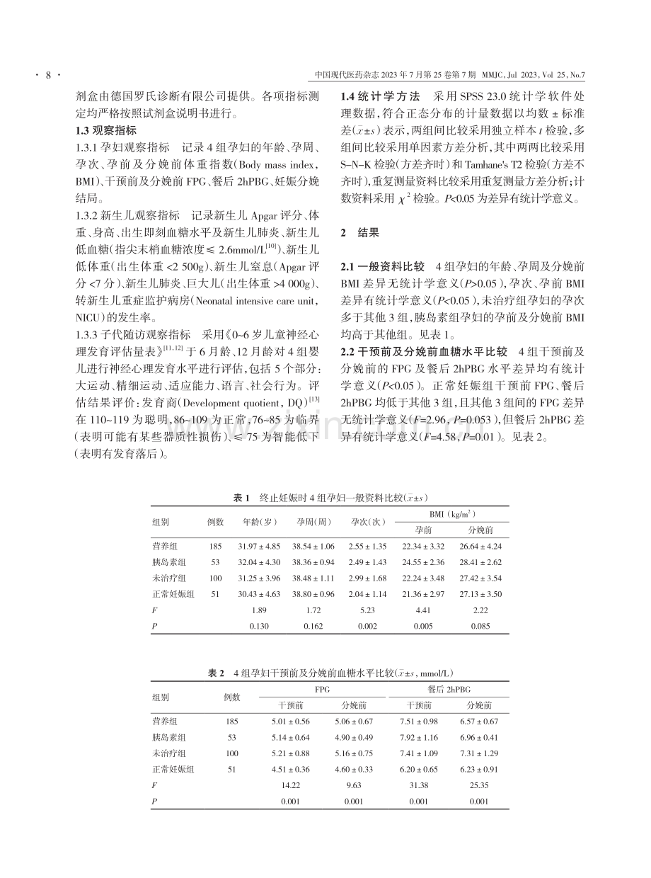 精准营养治疗妊娠期糖尿病孕妇的分娩结局及其子代预后的研究.pdf_第3页