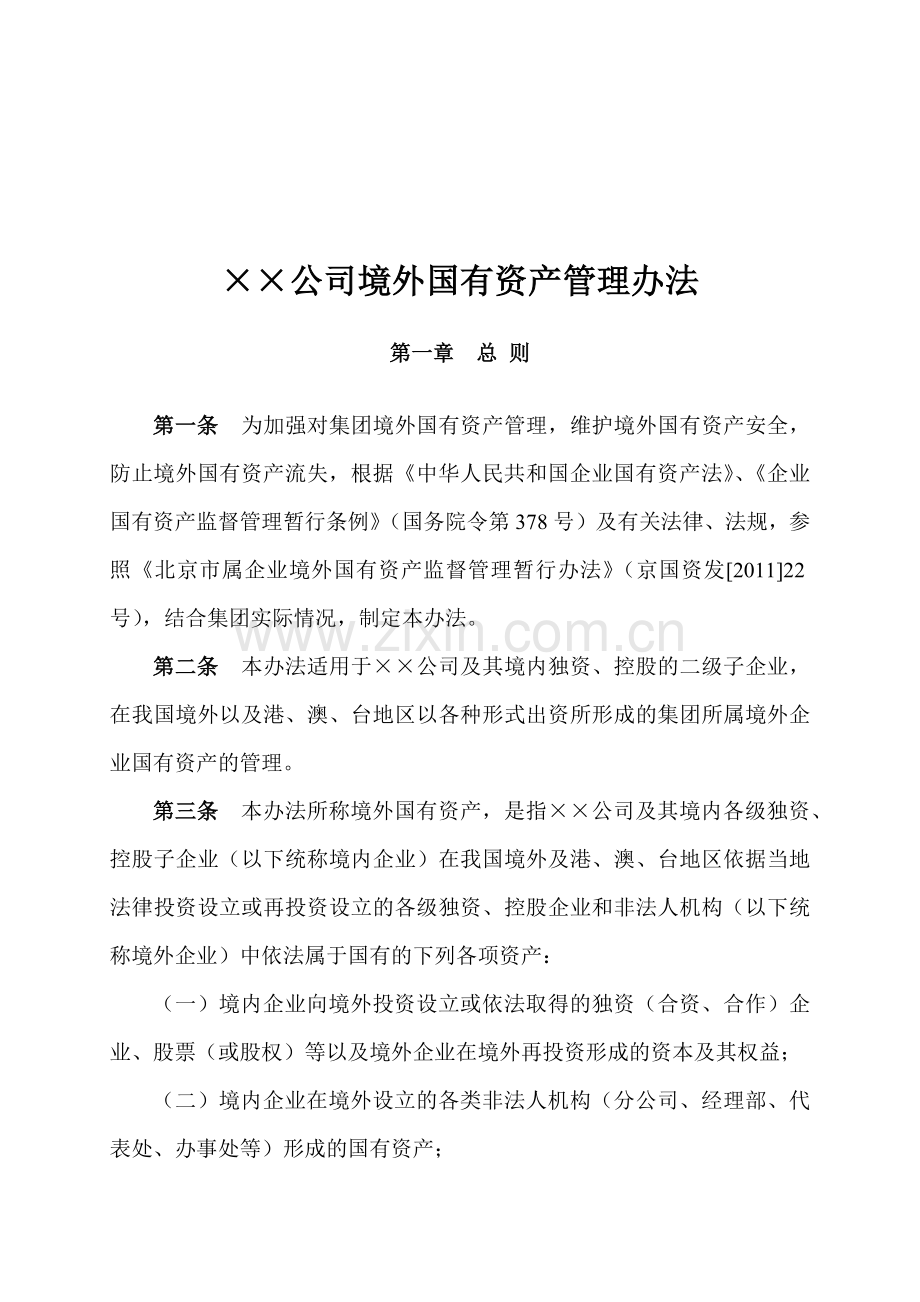 公司境外国有资产管理办法.docx_第1页