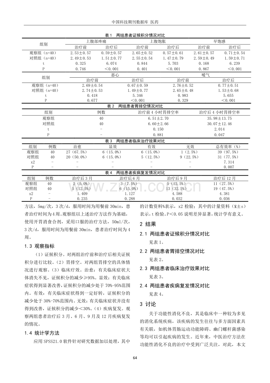 开胃消食合剂对功能性消化不良患者胃排空功能的作用分析.pdf_第2页