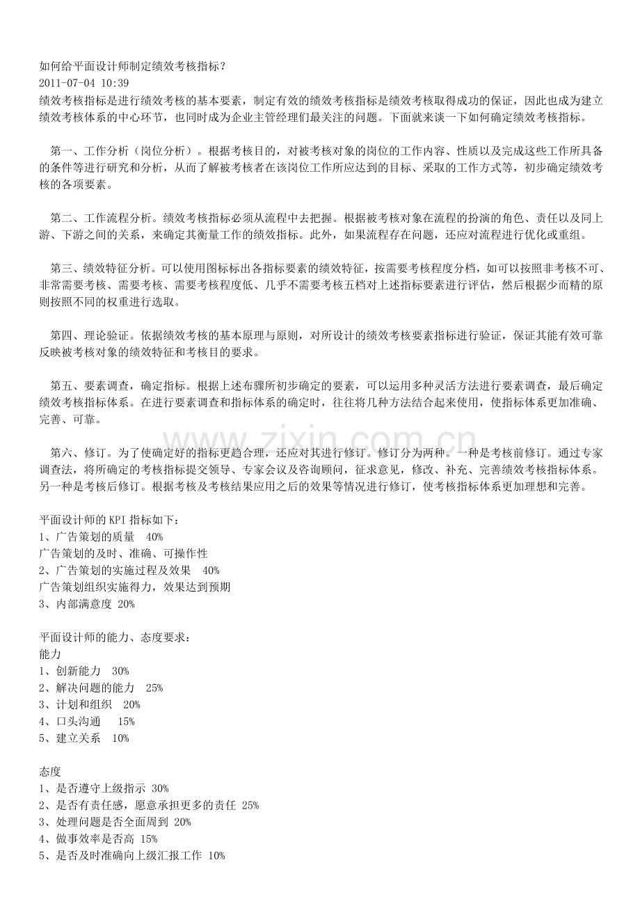 平面设计师绩效考核表.docx_第1页