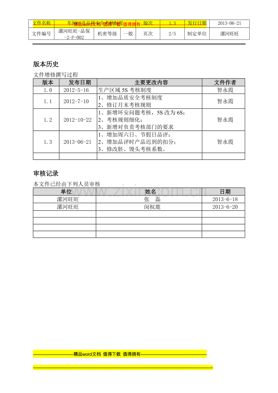 车间6S及品质安全考核制度.doc_第2页