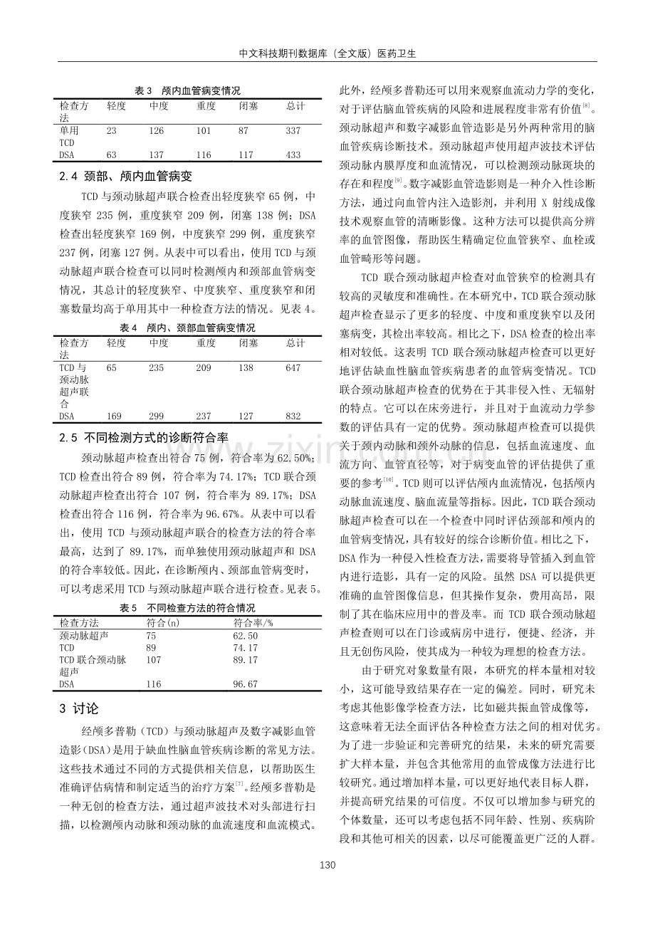 经颅多普勒联合颈动脉超声与数字减影血管造影在缺血性脑血管疾病诊断中的对照研究.pdf_第3页