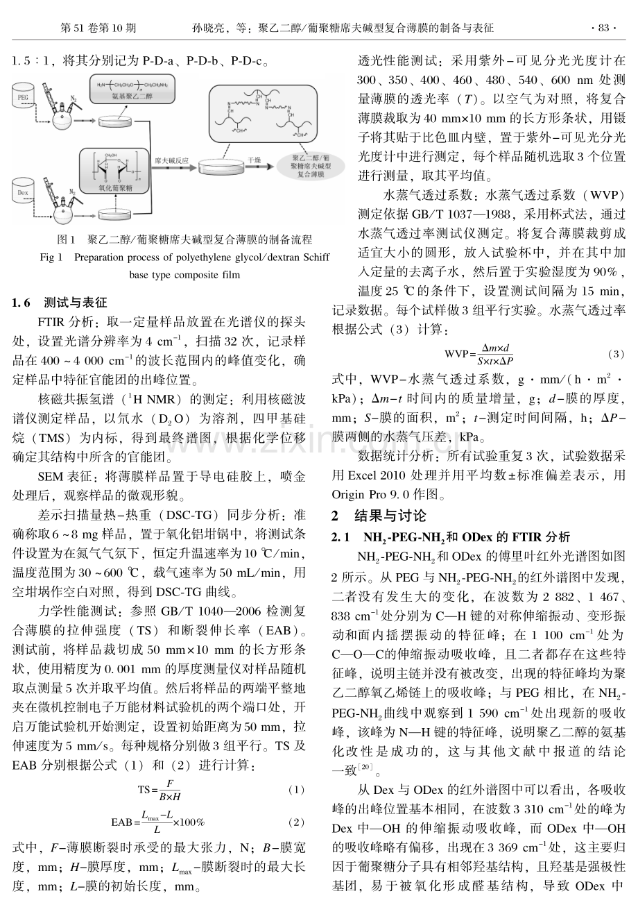 聚乙二醇_葡聚糖席夫碱型复合薄膜的制备与表征.pdf_第3页