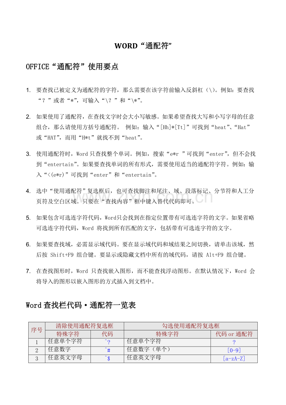 WORD通配符详解.doc_第1页