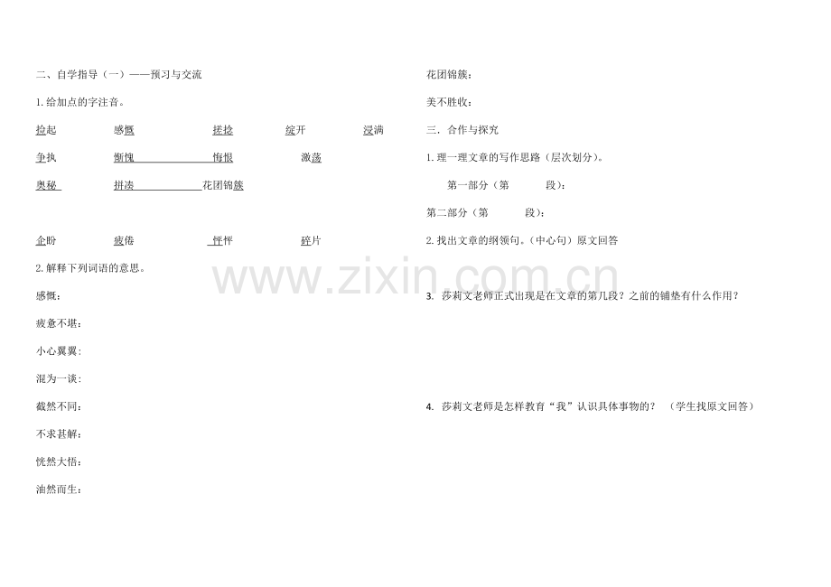 《再塑生命的人》导学案及参考答案.doc_第2页