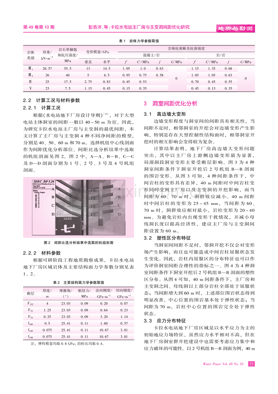 卡拉水电站主厂房与主变洞间距优化研究.pdf_第3页