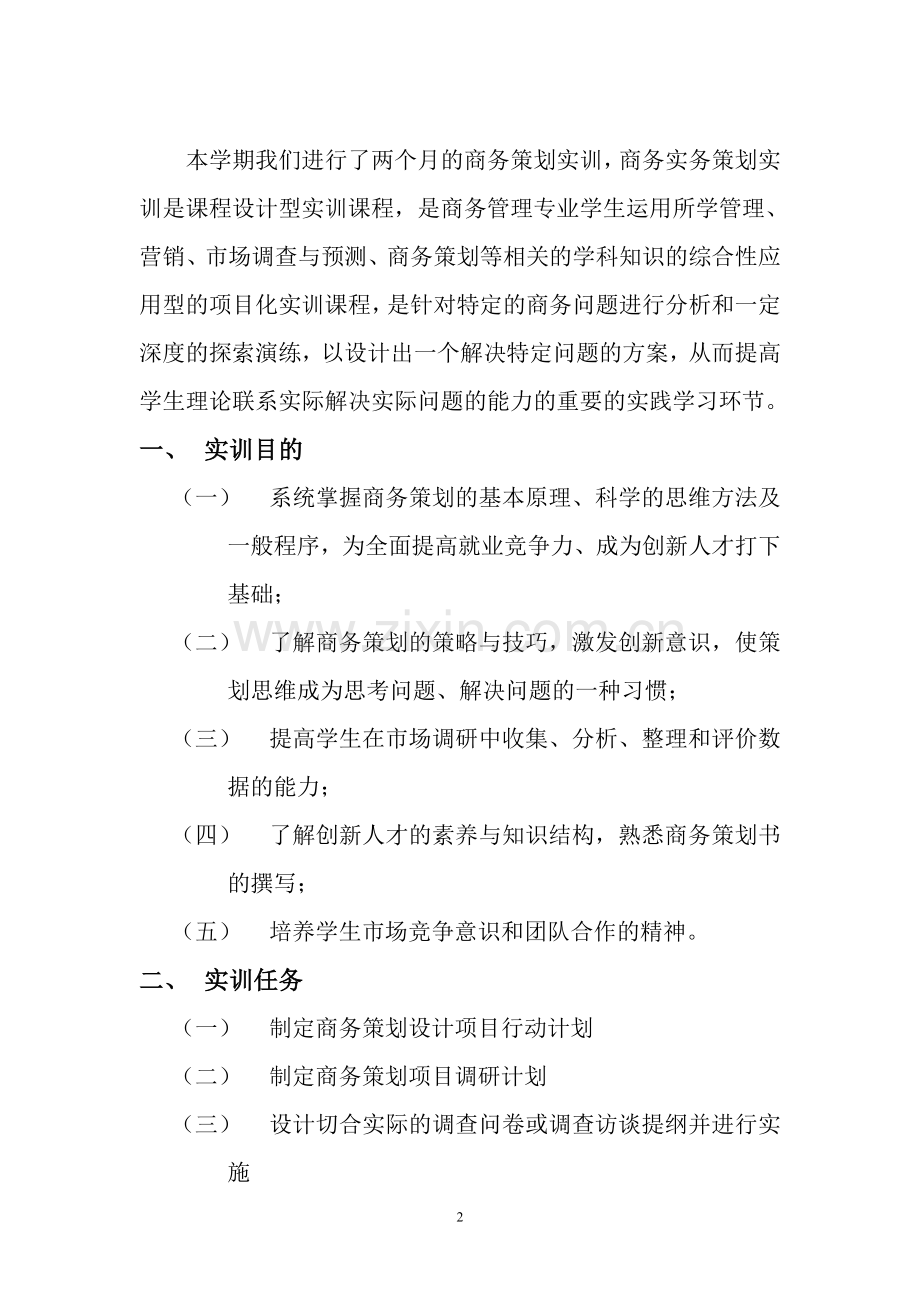 商务策划实训个人总结--文档.doc_第2页