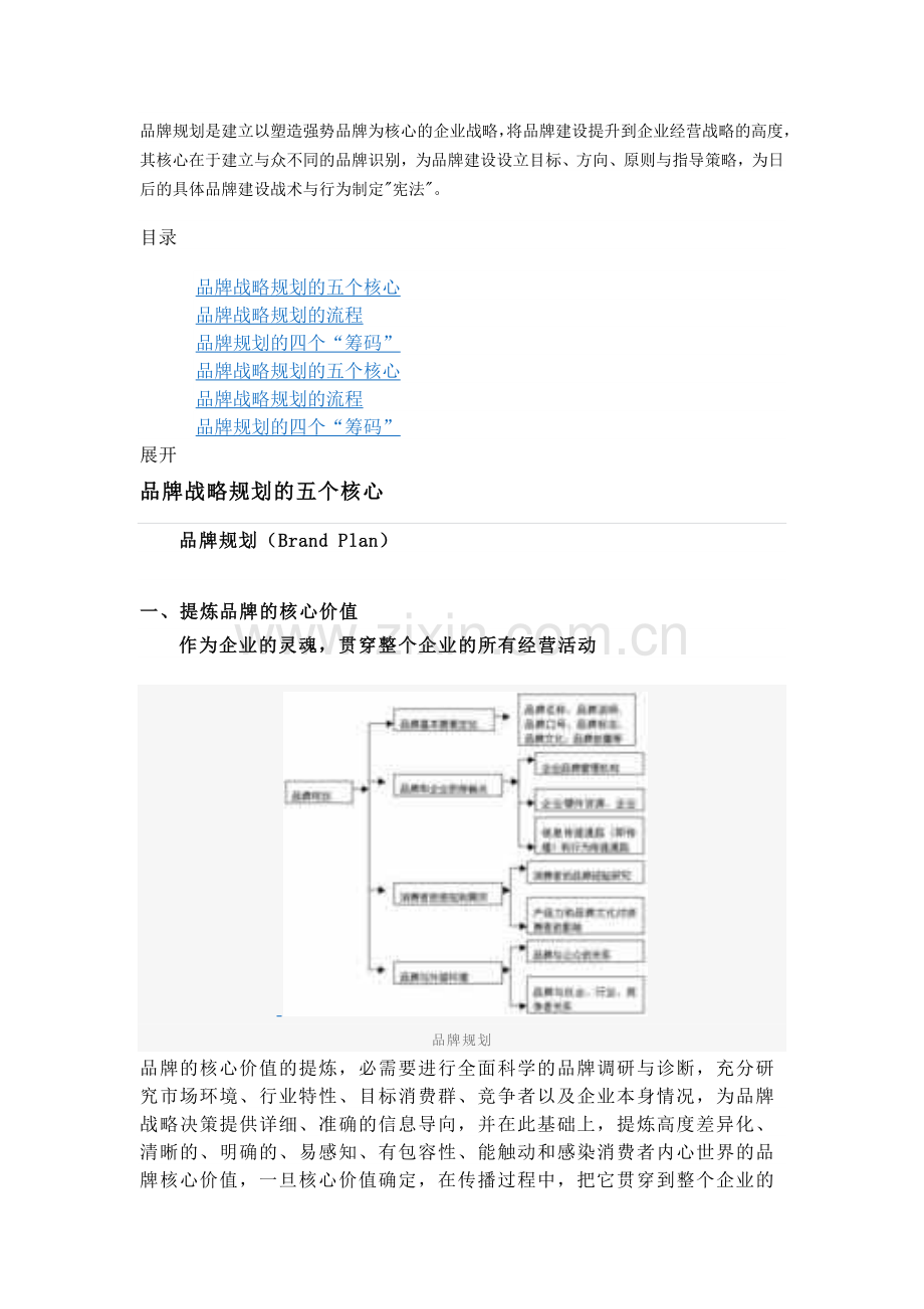 品牌战略规划的五个核心.docx_第1页