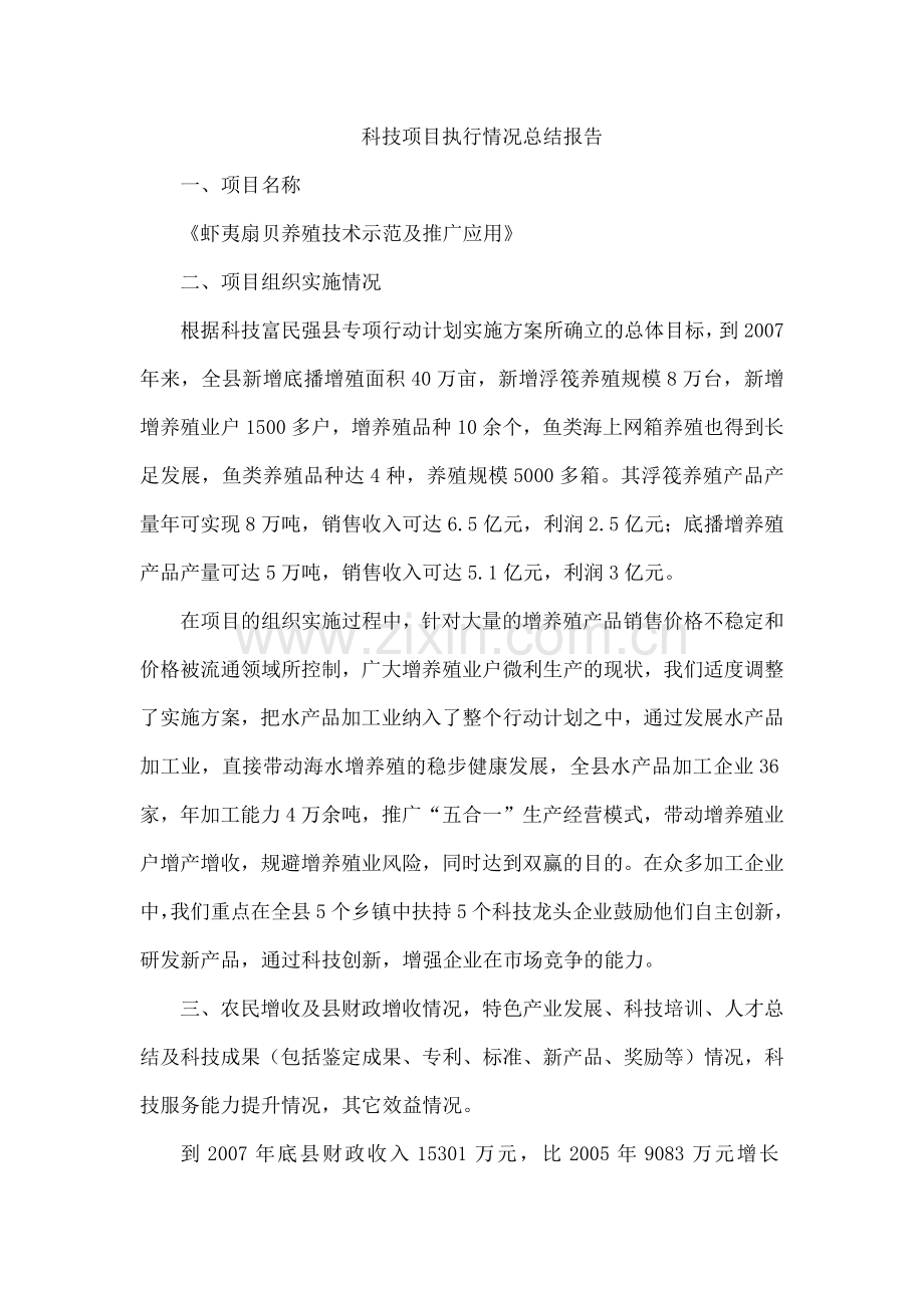 科技项目执行情况总结报告.docx_第1页