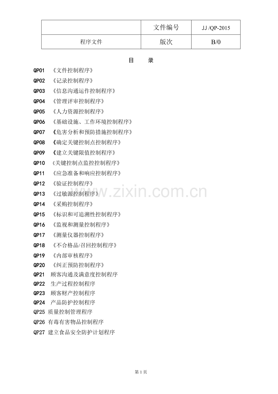 ISO体系程序文件总汇.doc_第1页