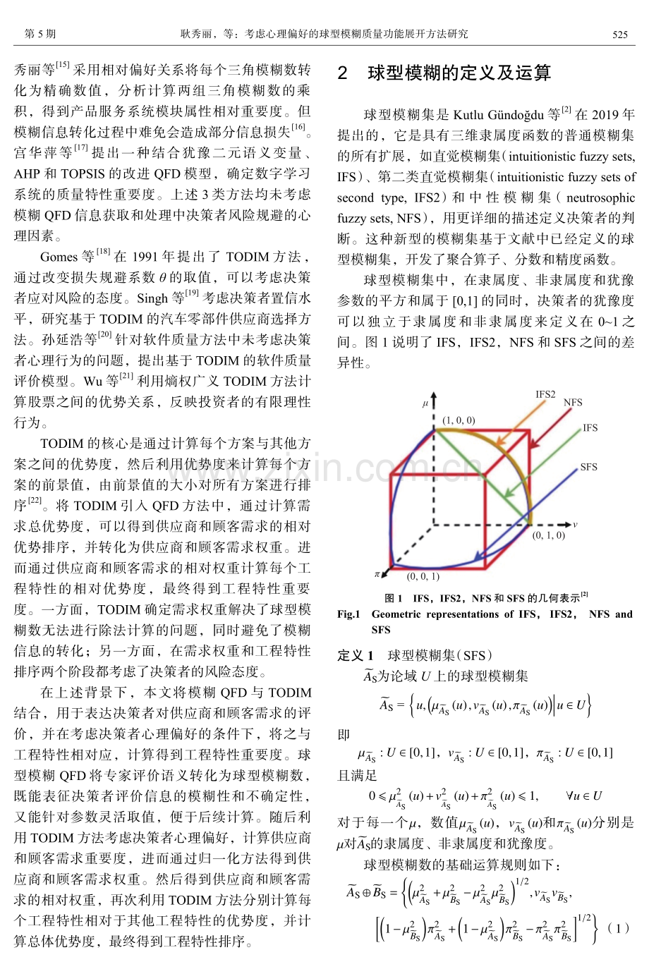 考虑心理偏好的球型模糊质量功能展开方法研究.pdf_第3页