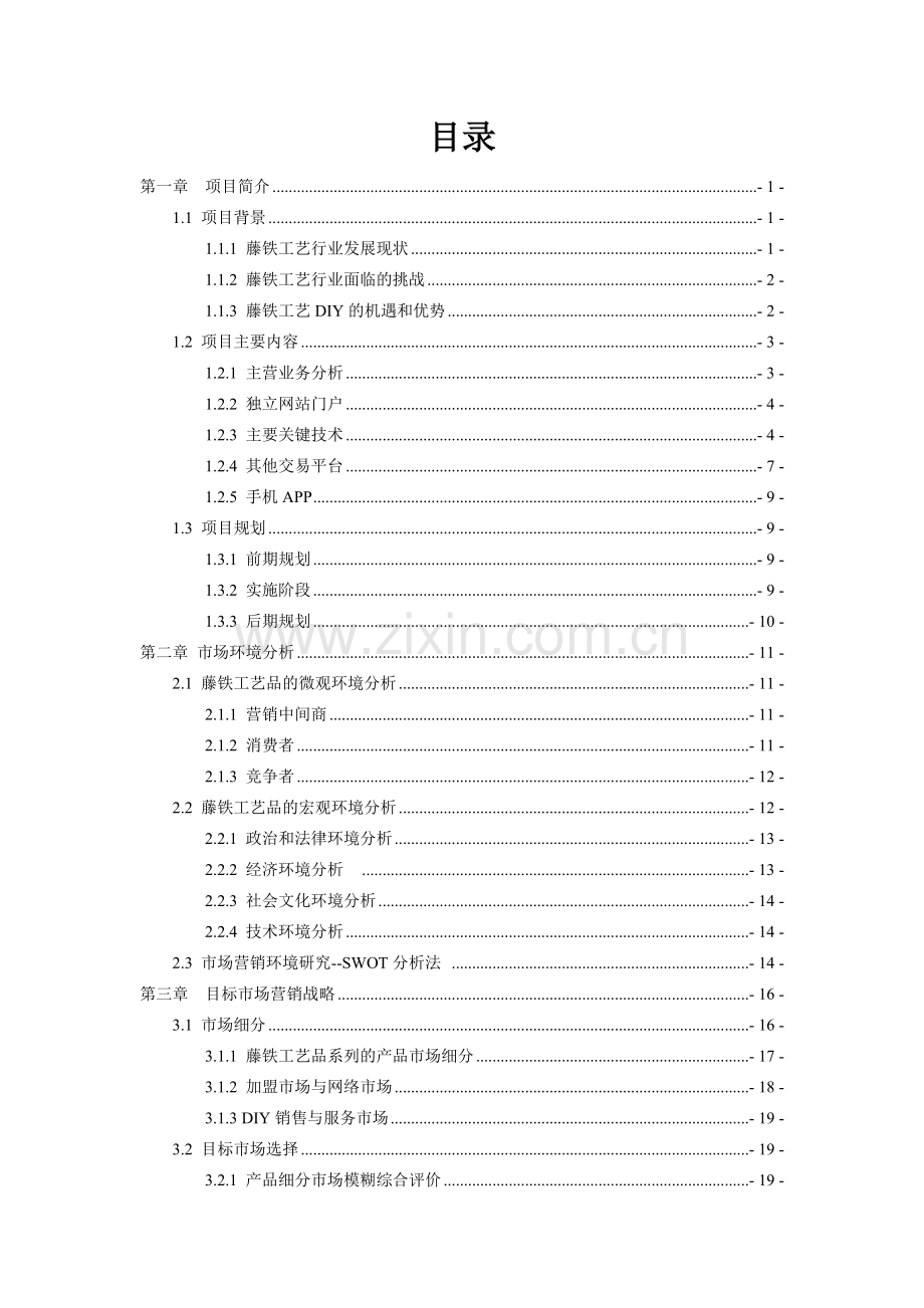 藤铁工艺DIY项目市场营销策略及市场环境分析报告.doc_第1页