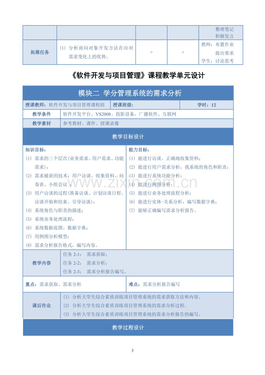 软件开发与项目管理计全书教案电子教案整本书教案单元教学设计1-8章全.doc_第3页