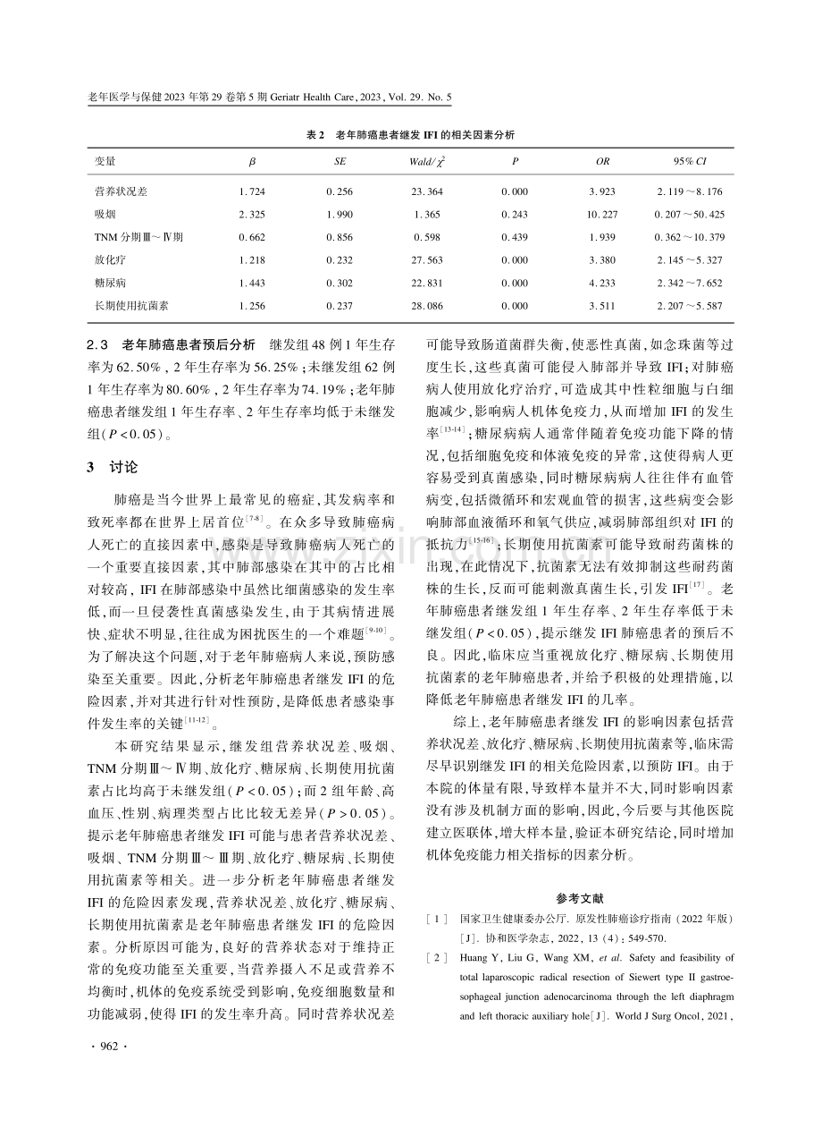 老年肺癌患者继发侵袭性真菌感染的危险因素及预后分析.pdf_第3页