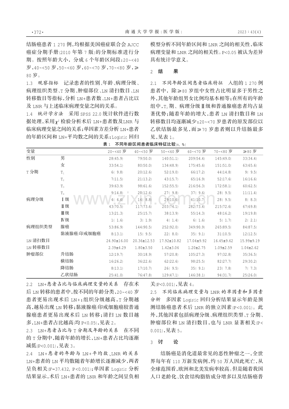 可切除非转移性结肠癌淋巴结阳性的年龄风险.pdf_第2页