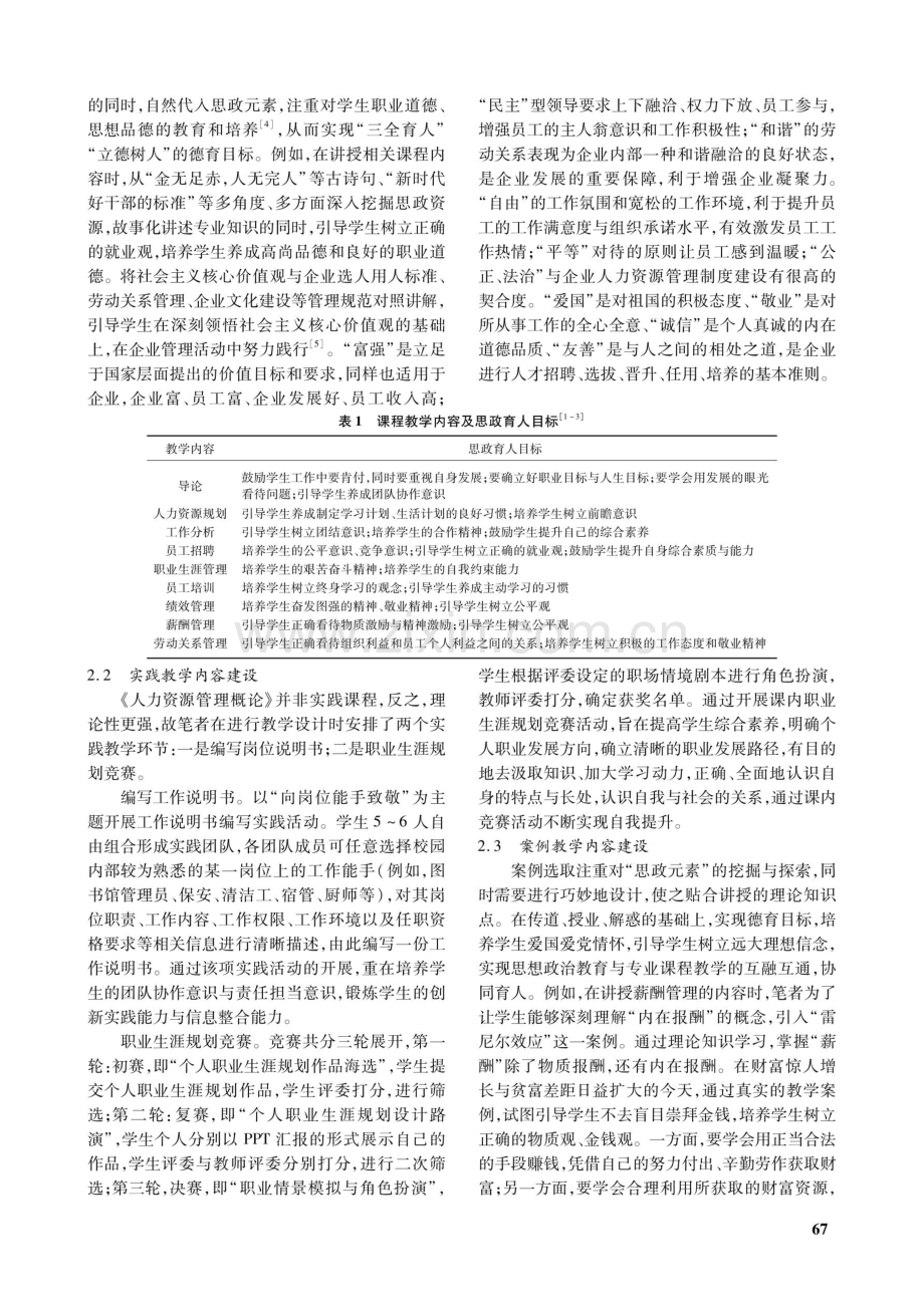 课程思政融入《人力资源管理概论》课程教学的实践与探索.pdf_第2页