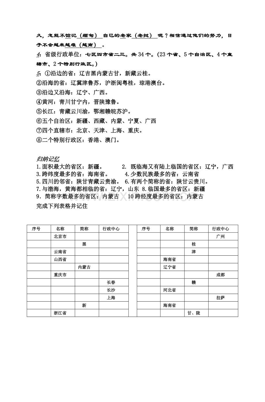 初二上期地理复习知识要点归纳.doc_第2页