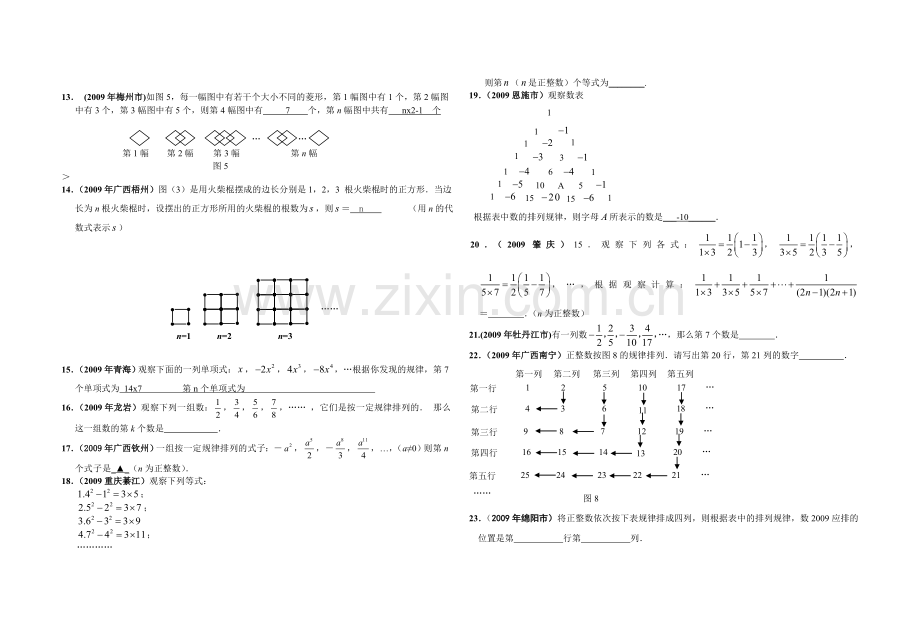 七年级上提优训练猜想探索规律型试题.doc_第3页