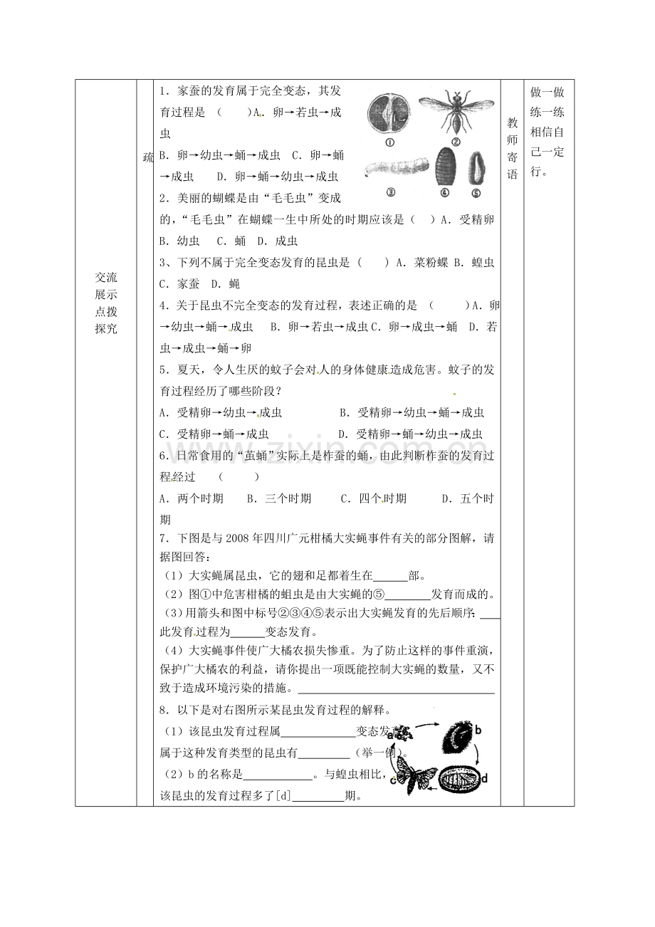 八年级生物上册-7202-动物的发育导学案无答案新版苏科版.doc_第2页