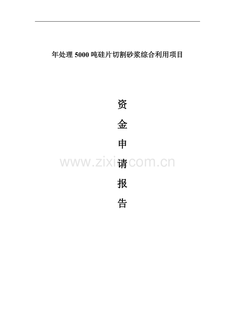 年处理5000吨硅片切割砂浆综合利用项目申请建设申请建设可行性分析报告.doc_第1页