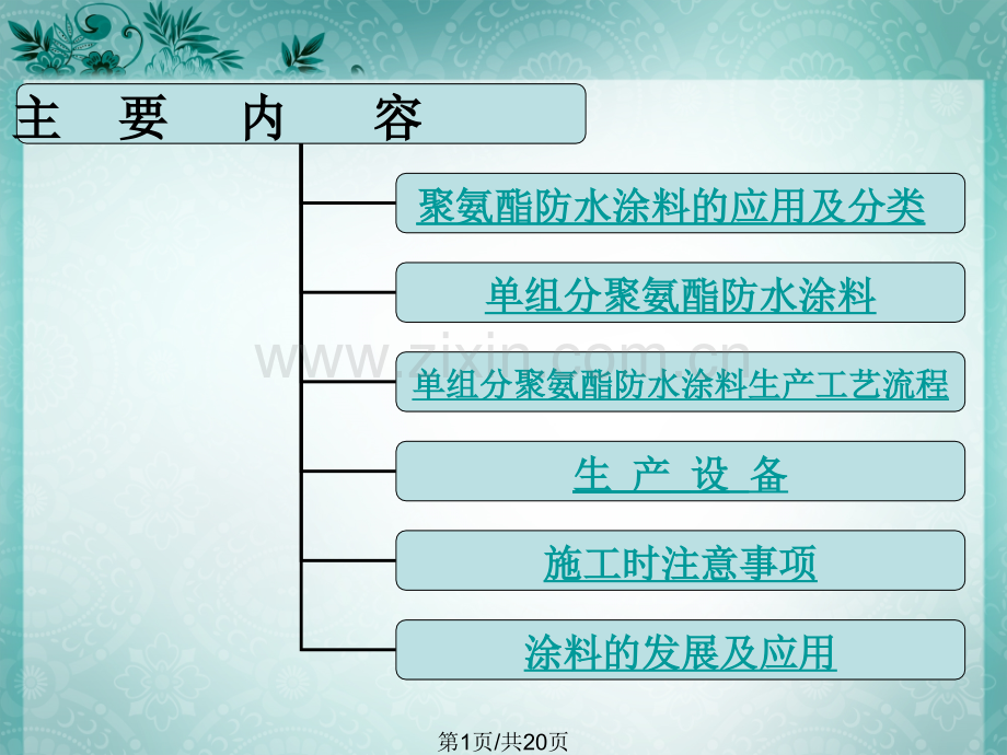 单组分聚氨酯防水涂料.pptx_第1页