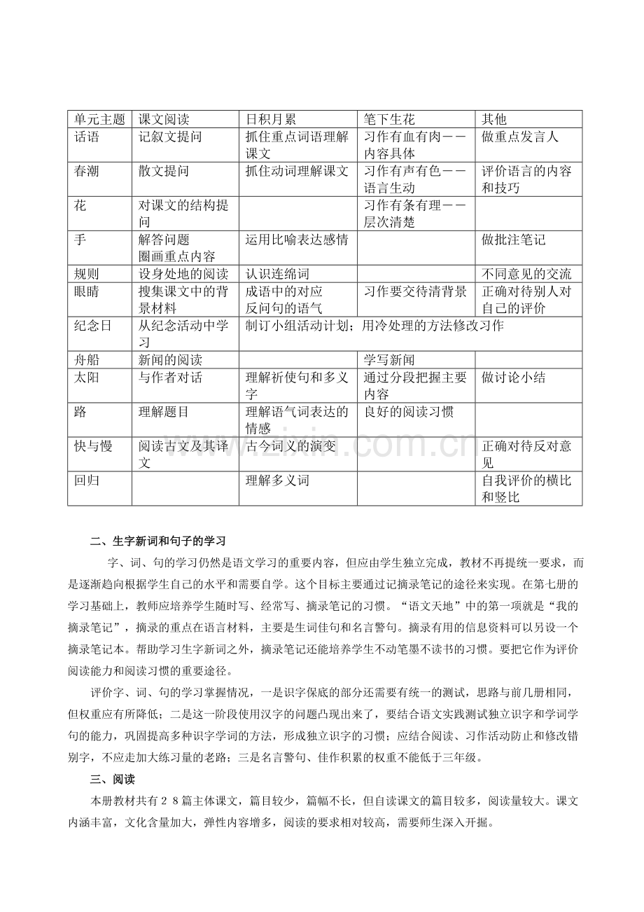 北师大版小学语文四年级下册教材使用建议与说明.doc_第2页